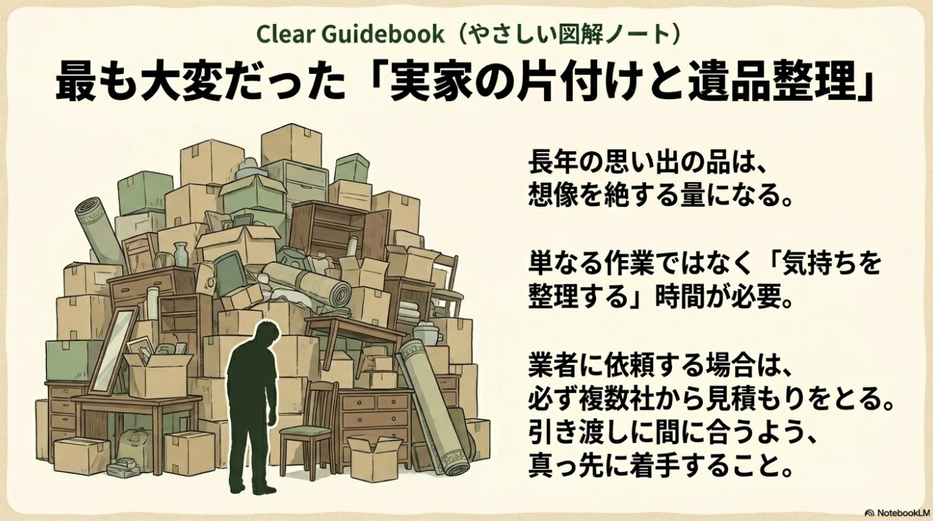 最も大変だった実家の片付けと遺品整理に関する実体験とアドバイス