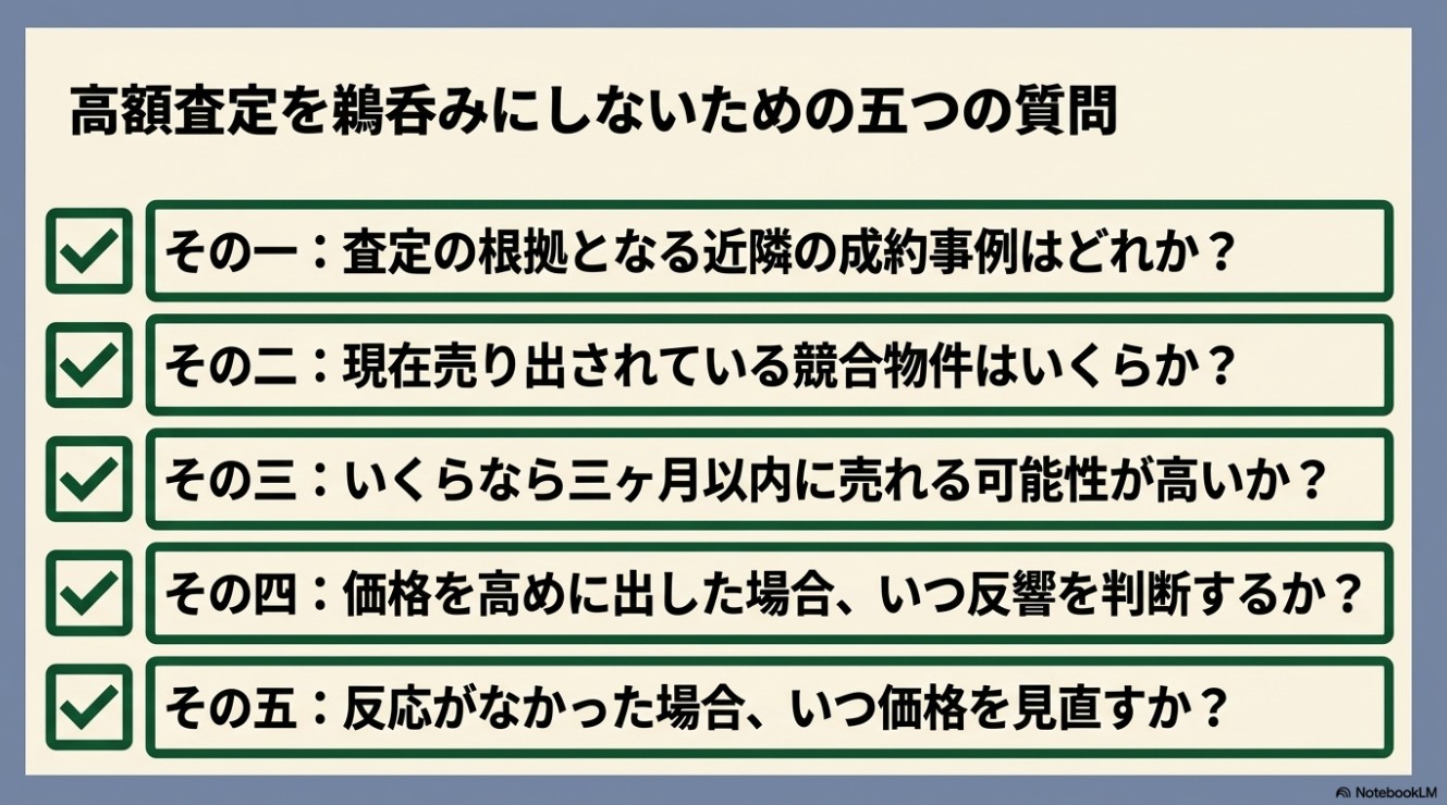 高額査定を鵜呑みにしないための5つの質問